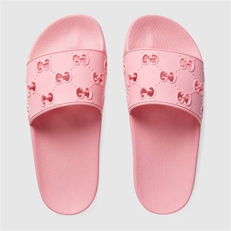 pink gucci sides|Gucci ladies slides.